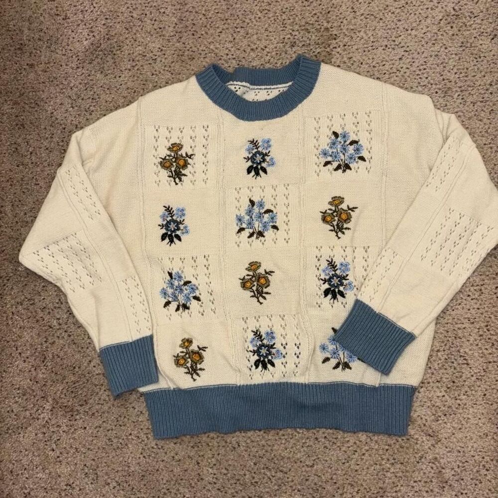 Women's embroidered fall sweater